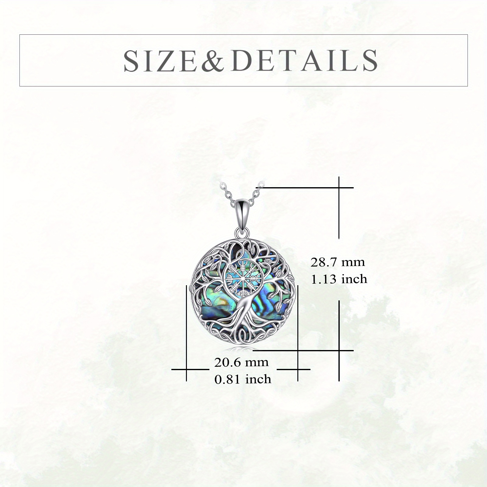 Men's Sterling Silver Viking Tree Pendant, Celtic Vegvisir Design